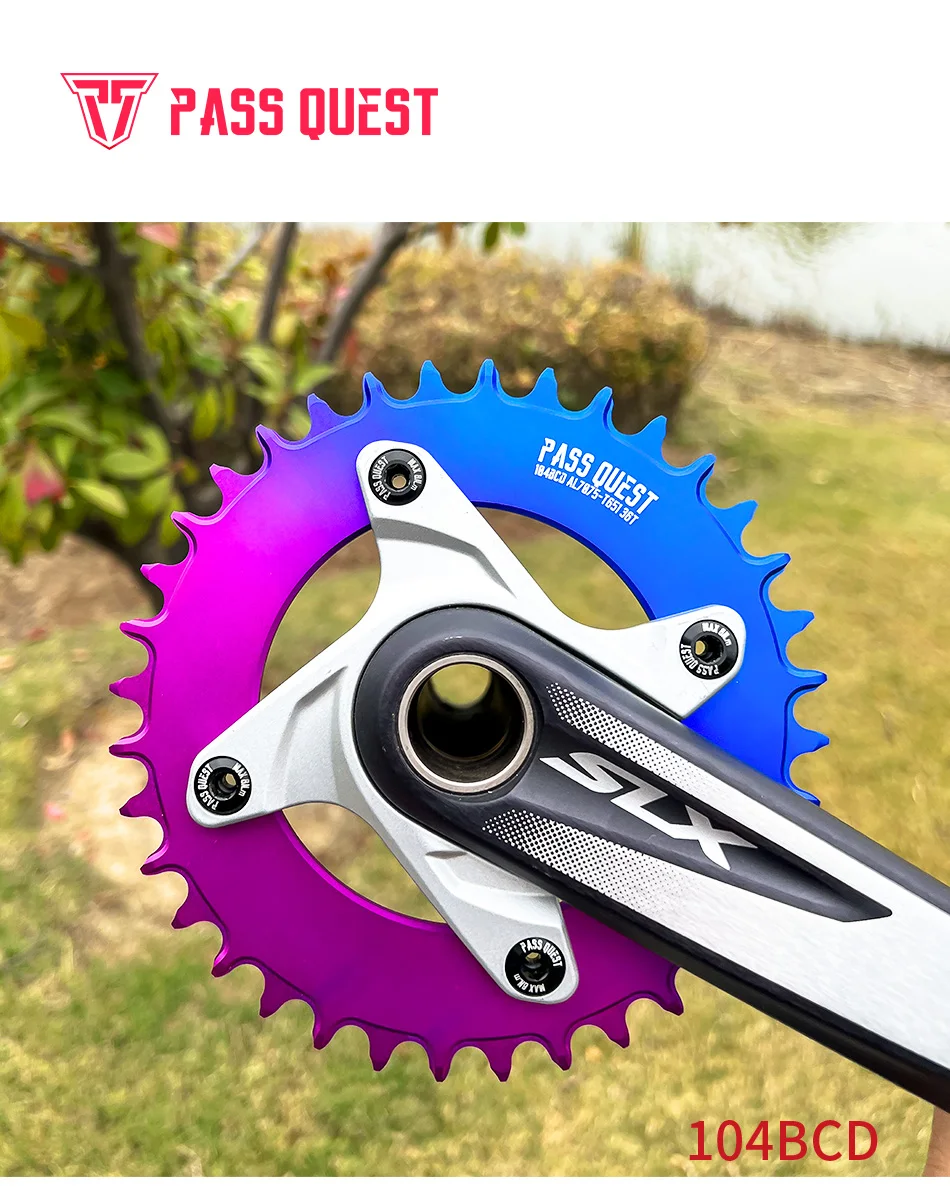 Colorful Closed Disc 104 BCD Round Mountain Bikes ChainWheel Chainrings Crankset 34T 36T 38T 40T 42T 44T 46T 48T