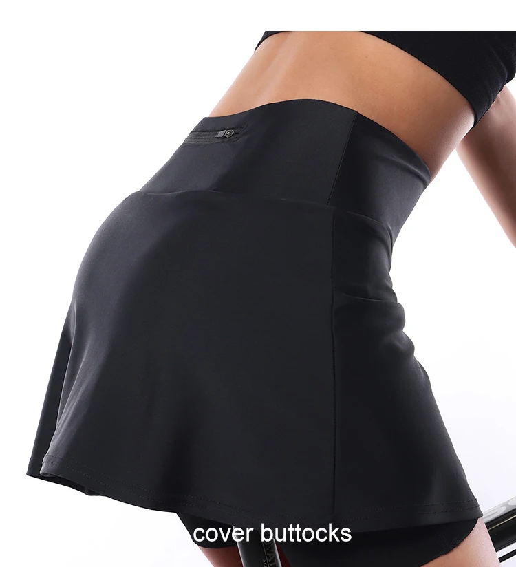 ARSUEXO Women Cycling Shorts 2-in-1 With 5D Silicone Cushion MTB Bike Shorts High Waist Bicycle Tights Breathable Sports Skirt