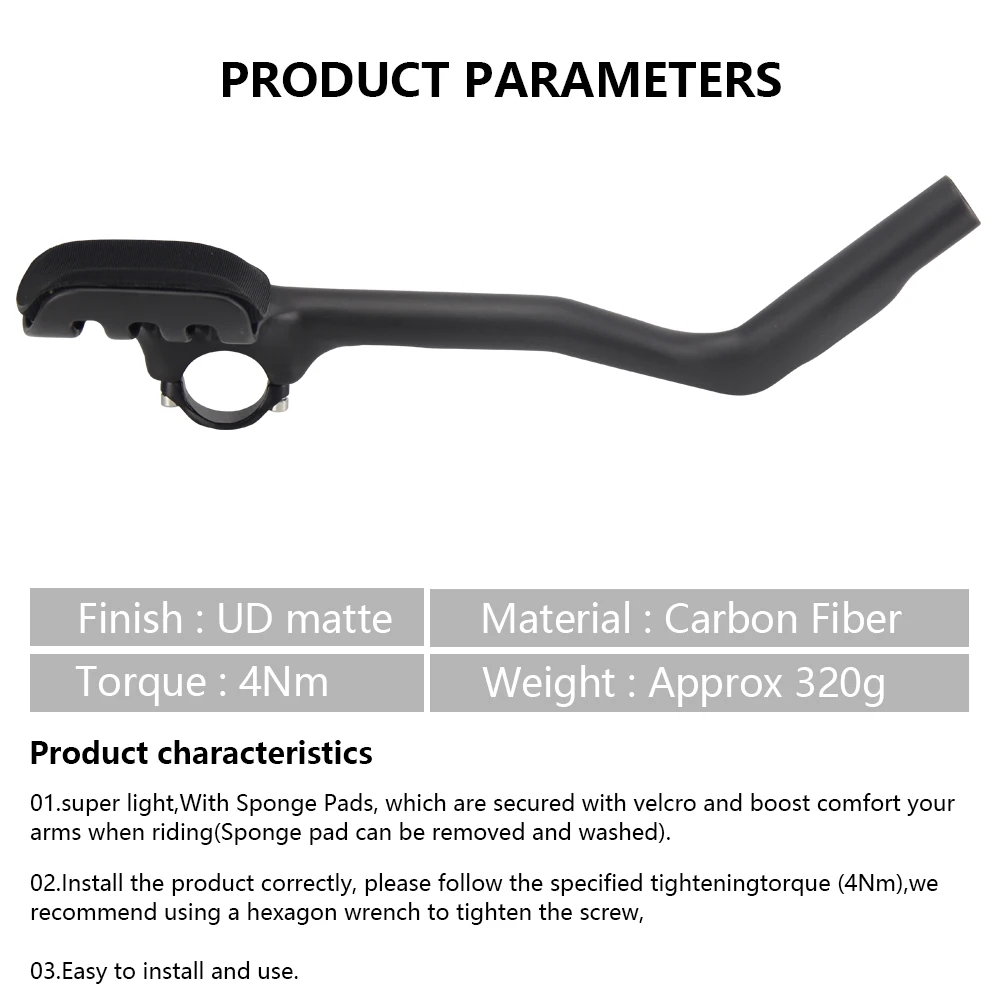 Carbon Triathlon Handles, Bike Triathlon Extender, TT Handlebar Aerobar, RXL SL, 31.8mm, 30°/40°/50°, TT Bar Carbon
