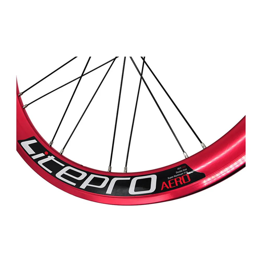 Litepro S42 AERO Folding Bike 20 Inch 406/451 V Disc Brake 11 Speed Wheelset 4 Sealed Bearing Alloy Wheels BMX Bicycle Rims