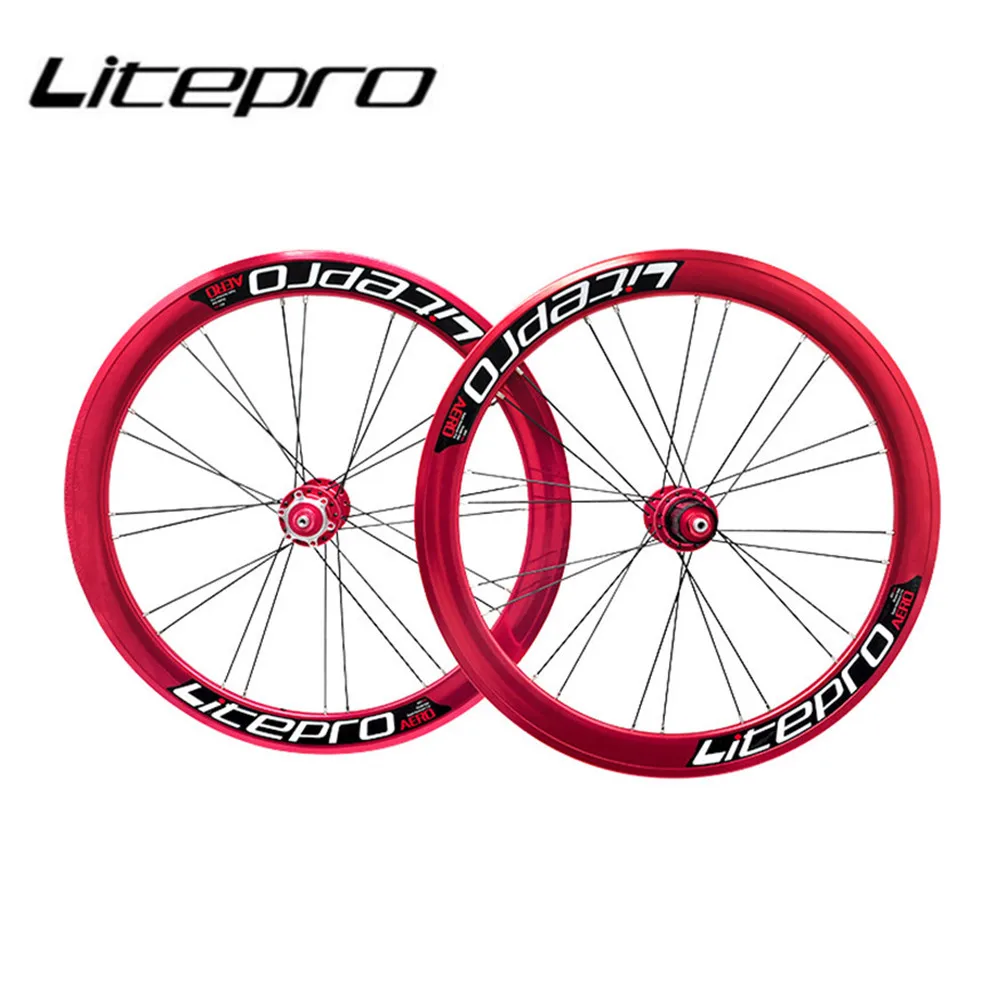 Litepro S42 AERO Folding Bike 20 Inch 406/451 V Disc Brake 11 Speed Wheelset 4 Sealed Bearing Alloy Wheels BMX Bicycle Rims