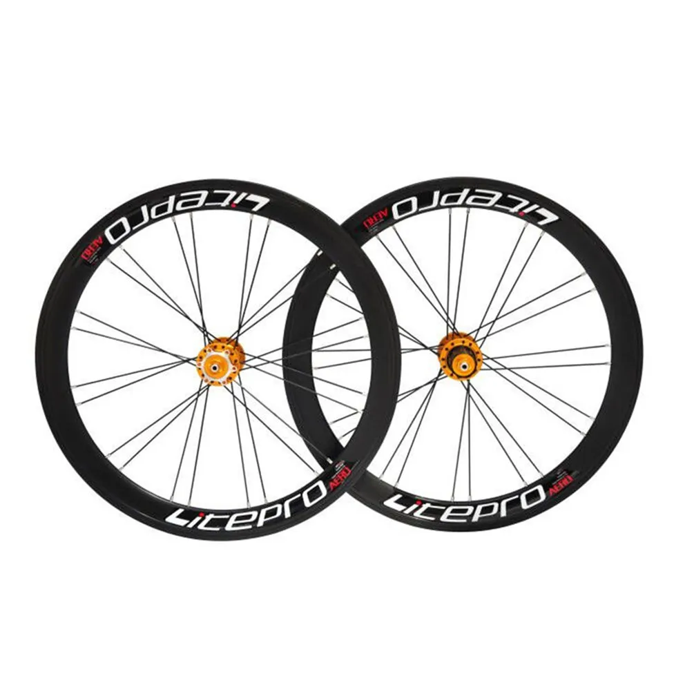 Litepro S42 AERO Folding Bike 20 Inch 406/451 V Disc Brake 11 Speed Wheelset 4 Sealed Bearing Alloy Wheels BMX Bicycle Rims