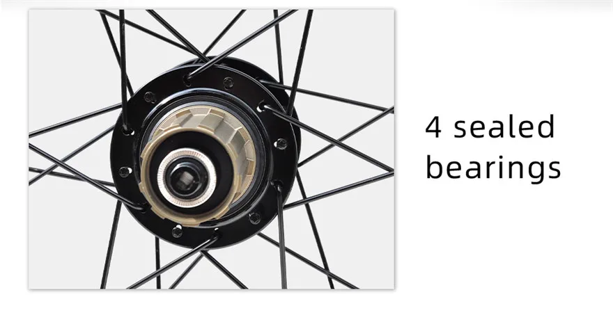 Litepro S42 AERO Folding Bike 20 Inch 406/451 V Disc Brake 11 Speed Wheelset 4 Sealed Bearing Alloy Wheels BMX Bicycle Rims