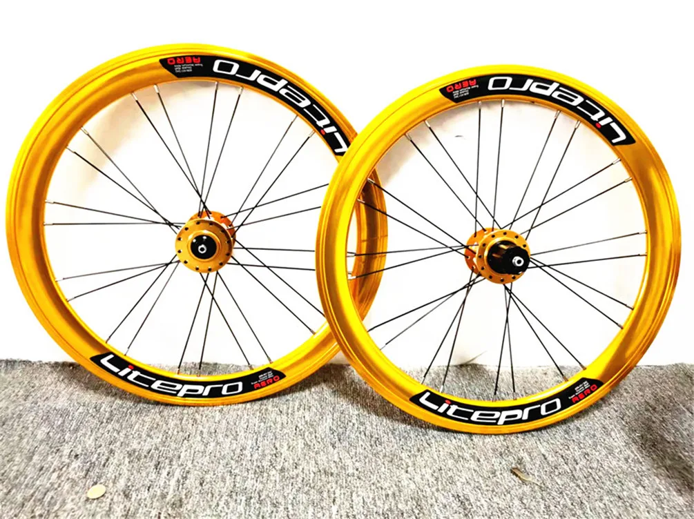 Litepro S42 AERO Folding Bike 20 Inch 406/451 V Disc Brake 11 Speed Wheelset 4 Sealed Bearing Alloy Wheels BMX Bicycle Rims