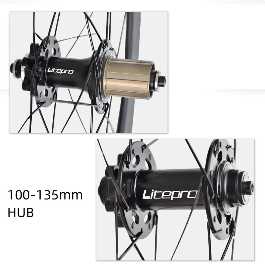 Litepro S42 AERO Folding Bike 20 Inch 406/451 V Disc Brake 11 Speed Wheelset 4 Sealed Bearing Alloy Wheels BMX Bicycle Rims