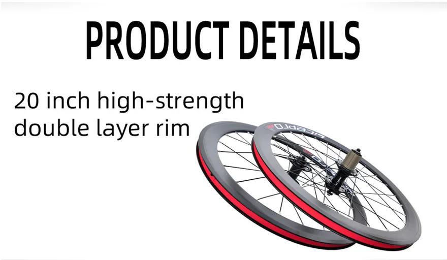 Litepro S42 AERO Folding Bike 20 Inch 406/451 V Disc Brake 11 Speed Wheelset 4 Sealed Bearing Alloy Wheels BMX Bicycle Rims