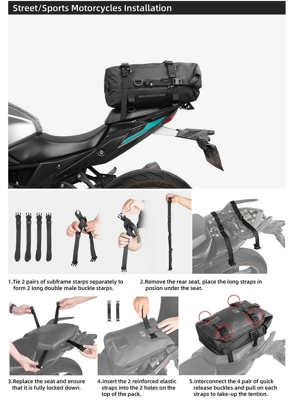 Rhinowalk Motorcycle Travel Bag Waterproof Motorbike Side Bag 30L Motor Saddle Pannier Bag Traveling Bags For Motor Bike