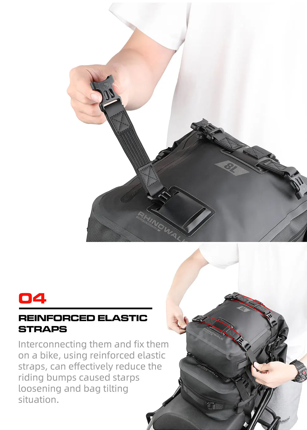 Rhinowalk Motorcycle Travel Bag Waterproof Motorbike Side Bag 30L Motor Saddle Pannier Bag Traveling Bags For Motor Bike