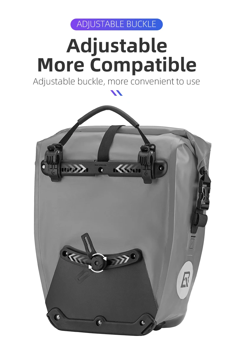 ROCKBROS Waterproof Bike Bag 25L Travel Cycling Bag Basket Bicycle Rear Rack Tail Seat Trunk Bag Bicycle Bag Panniers 1PCS