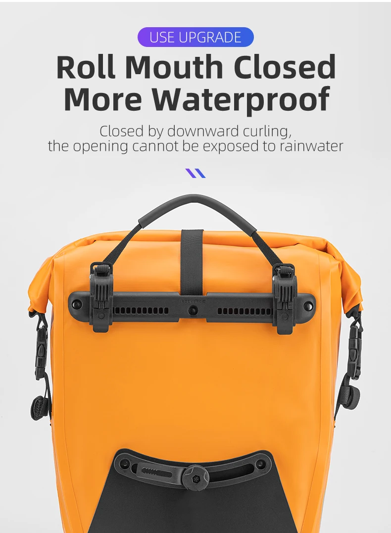 ROCKBROS Waterproof Bike Bag 25L Travel Cycling Bag Basket Bicycle Rear Rack Tail Seat Trunk Bag Bicycle Bag Panniers 1PCS