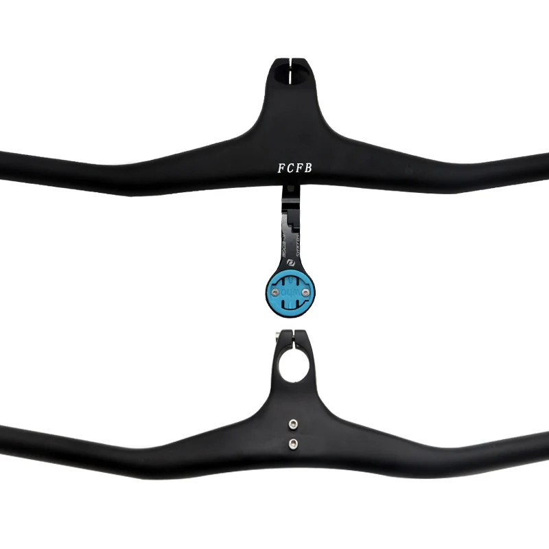New FCFB Multiple Colour MTB Integrated Handlebar Carbon Fiber One-shaped Handlebar Stem -17Degree Bike Frame Bicycle Parts