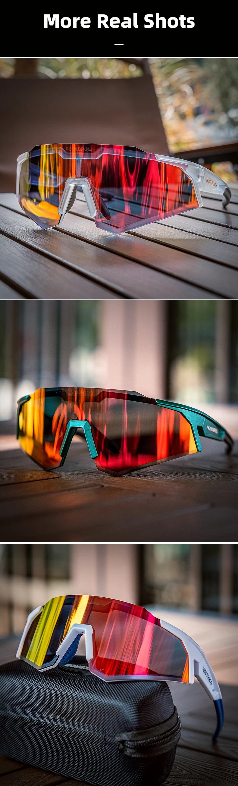 ROCKBROS Cycling Glasses Photochromic Bike Bicycle Glasses Polarized Men Sunglasses MTB Road Cycling Eyewear Protection Goggles