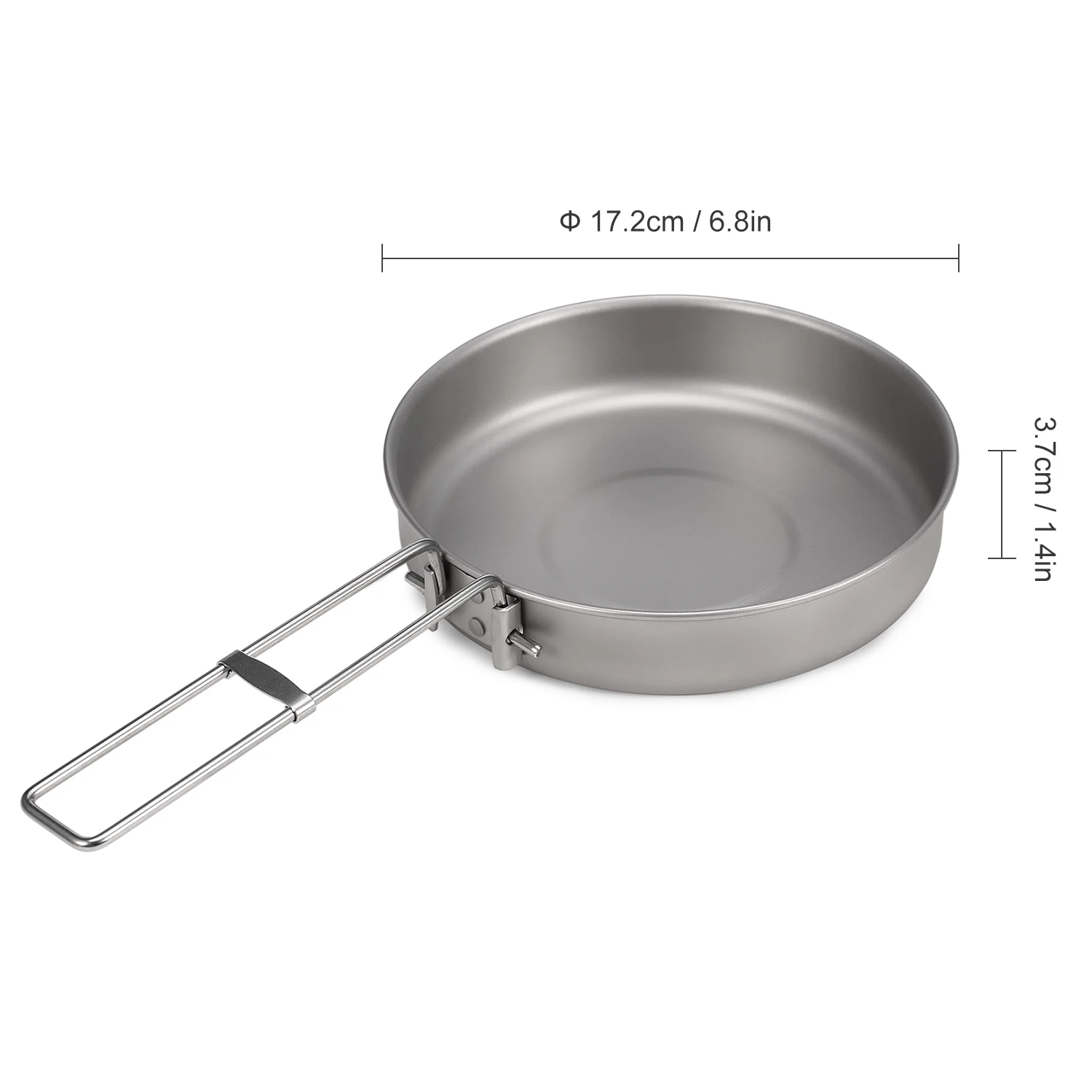 750ml/1000ml Ultralight Titanium Frypan Outdoor Camping Hiking Tableware Cookware Picnic Cooking Frying Pan 2023