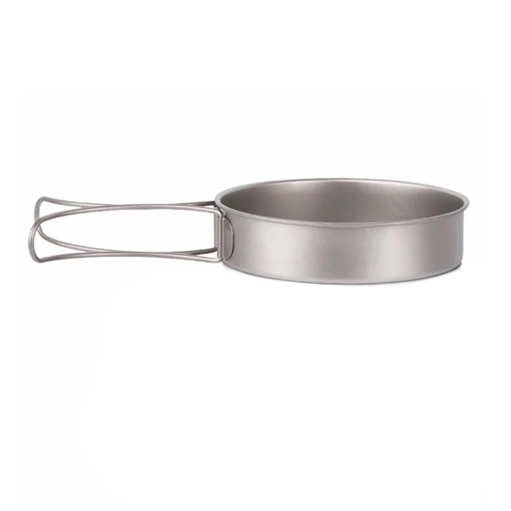 750ml/1000ml Ultralight Titanium Frypan Outdoor Camping Hiking Tableware Cookware Picnic Cooking Frying Pan 2023