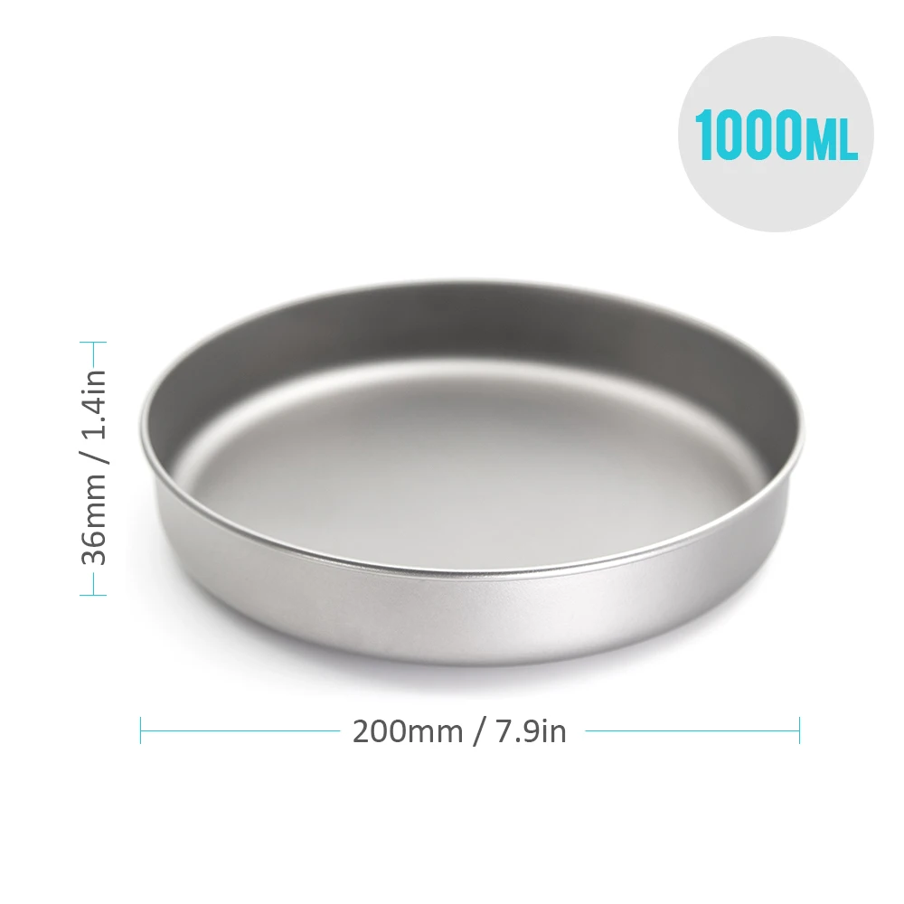750ml/1000ml Ultralight Titanium Frypan Outdoor Camping Hiking Tableware Cookware Picnic Cooking Frying Pan 2023