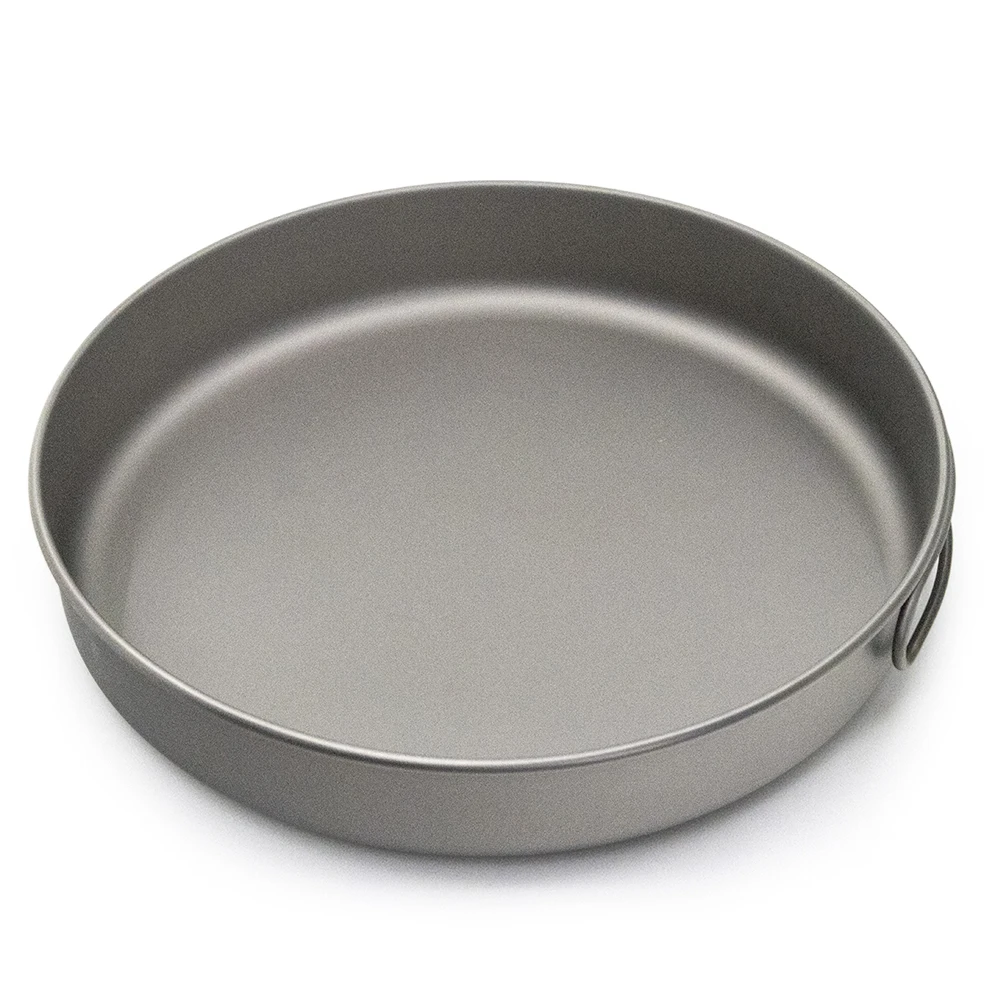 750ml/1000ml Ultralight Titanium Frypan Outdoor Camping Hiking Tableware Cookware Picnic Cooking Frying Pan 2023
