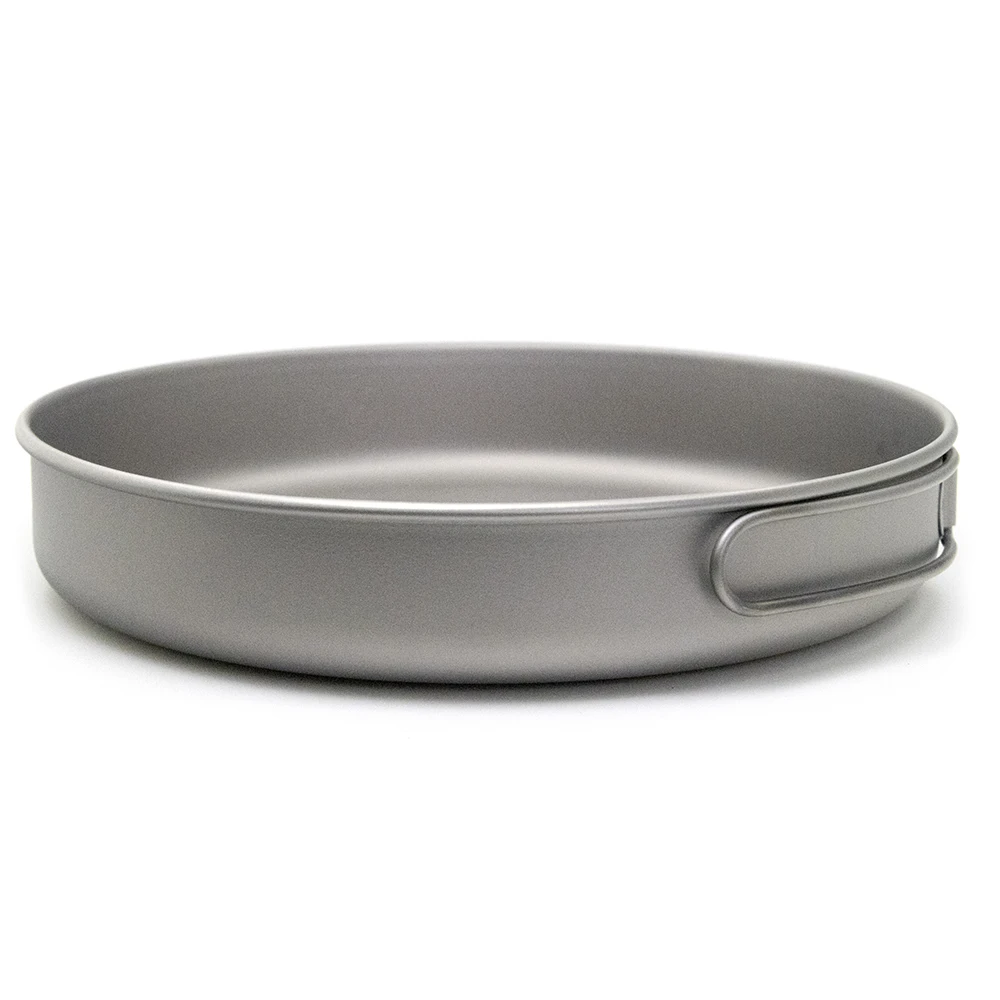 750ml/1000ml Ultralight Titanium Frypan Outdoor Camping Hiking Tableware Cookware Picnic Cooking Frying Pan 2023