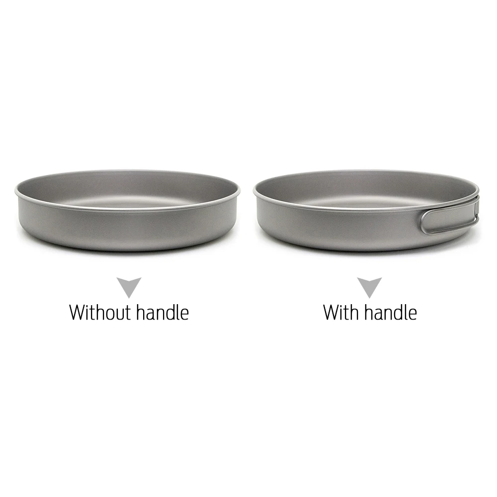 750ml/1000ml Ultralight Titanium Frypan Outdoor Camping Hiking Tableware Cookware Picnic Cooking Frying Pan 2023