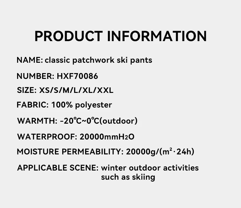 Winter Ski Pants Man Women Outdoor High Quality Windproof Waterproof Warm Snow Trousers Winter Ski Snowboarding Pants Splicing