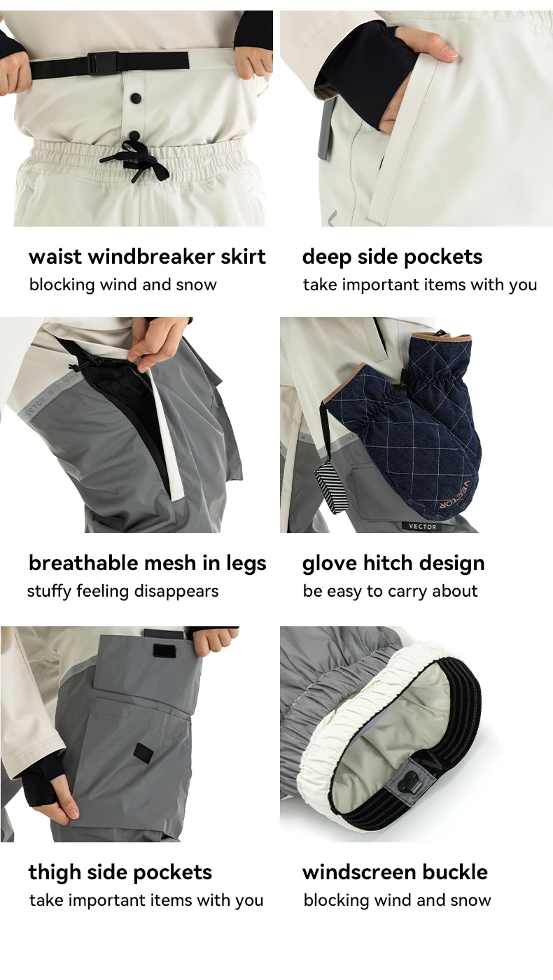Winter Ski Pants Man Women Outdoor High Quality Windproof Waterproof Warm Snow Trousers Winter Ski Snowboarding Pants Splicing