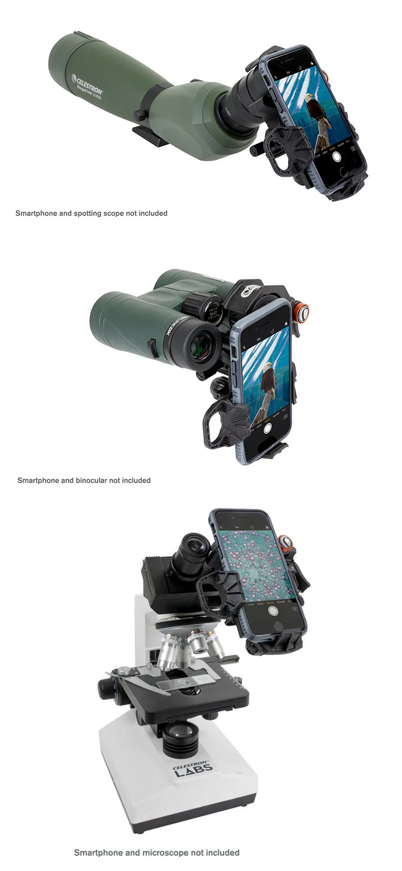Celestron NexYZ 3-Axis Universal Smartphone Adapter Mobile Cell Phone Mount For Astronomical Telescope Binoculars Microscope