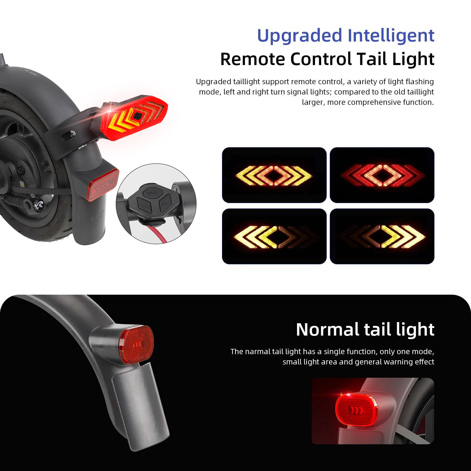 Ulip Turn Tail Light Parts For Electric Scooter/Bicycles/E-bikes Adjustable Rear Fender USB Rechargeable Turn Signal Accessories