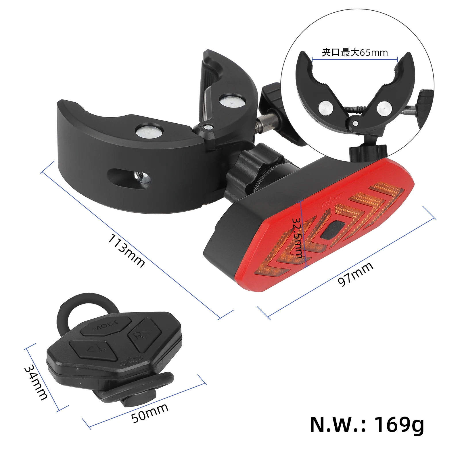 Ulip Turn Tail Light Parts For Electric Scooter/Bicycles/E-bikes Adjustable Rear Fender USB Rechargeable Turn Signal Accessories