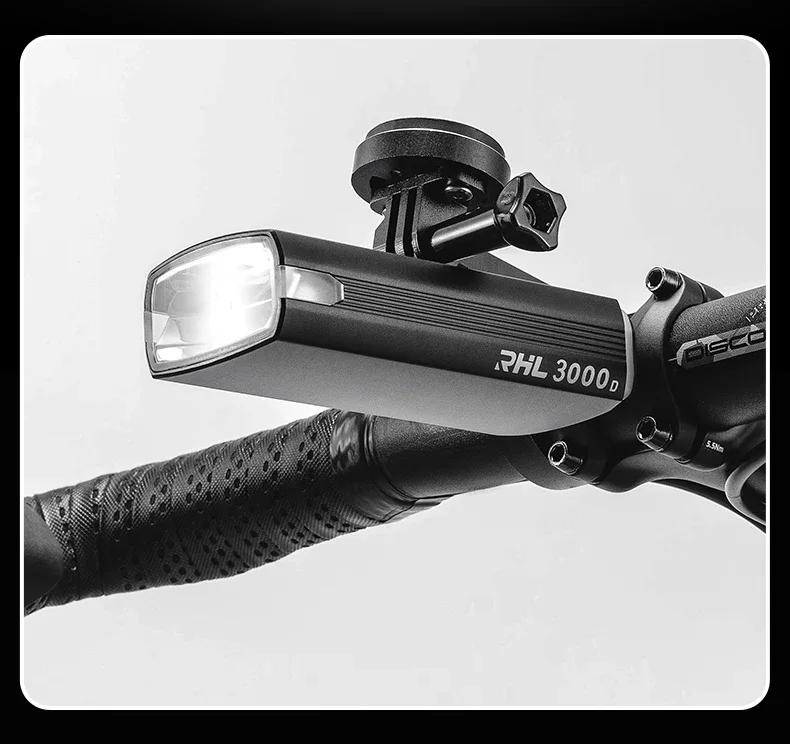 ROCKBROS Bike Light 3000LM 10000mAh Bicycle Front Light Flashlight High Brightness Type-C Bike Lamp Cycling Safety Front Lights