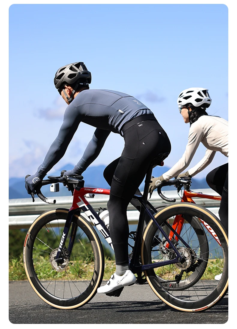 INBIKE Men's Cycling Jersey Winter Thermal Long Sleeve Fleece MTB Cycling Jacket Bicycle Top Bike Clothing with 3 Rear Pockets