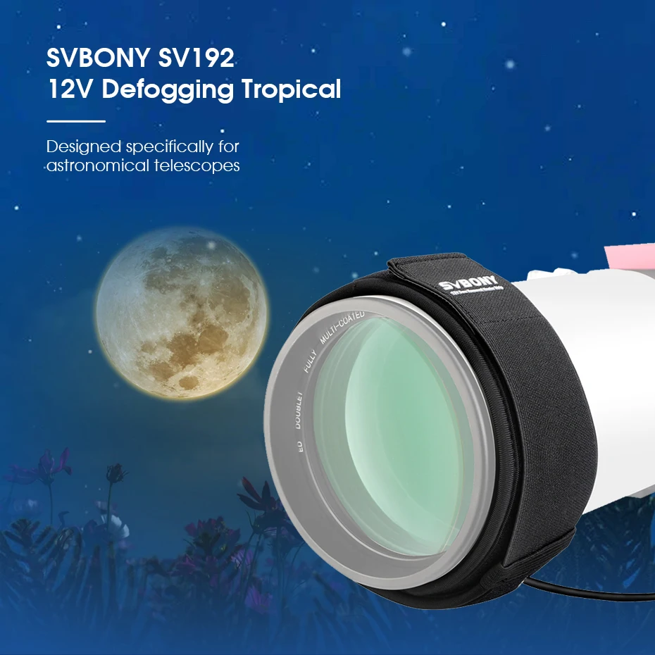 SVBONY Black Dew Heating Strip 12V 480mm/560mm for Astronomical Telescope/Camera SLR Lens SV192