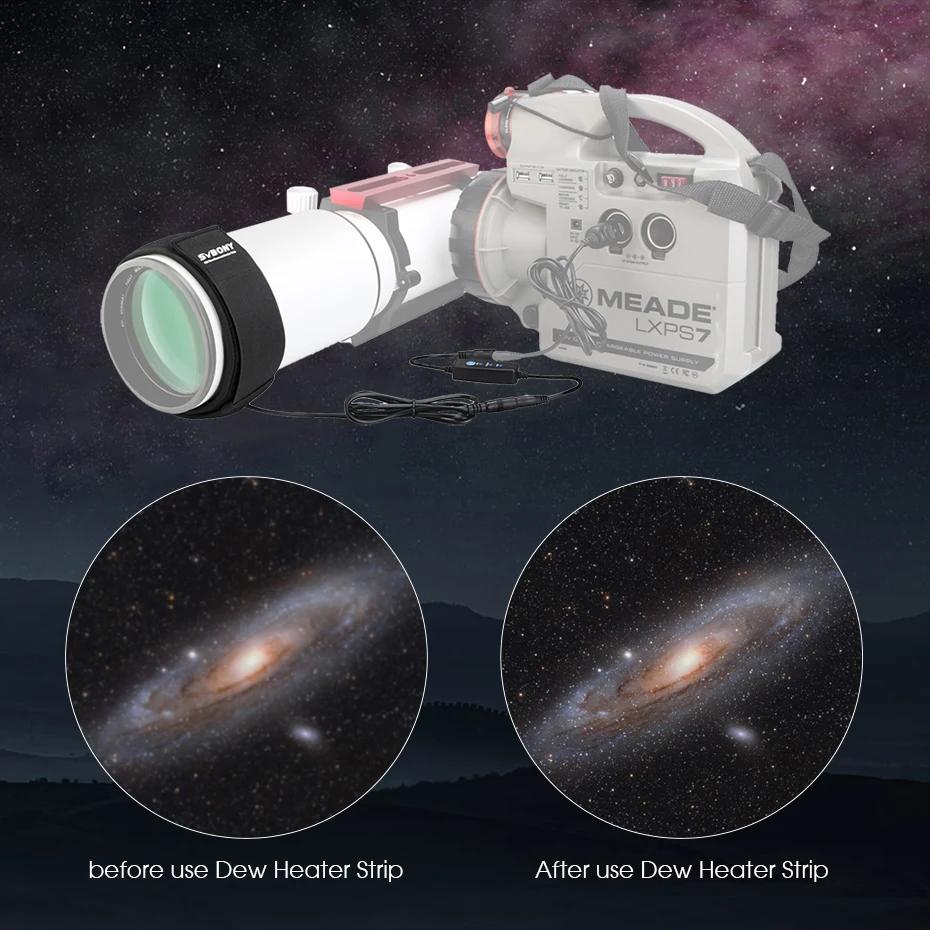 SVBONY Black Dew Heating Strip 12V 480mm/560mm for Astronomical Telescope/Camera SLR Lens SV192