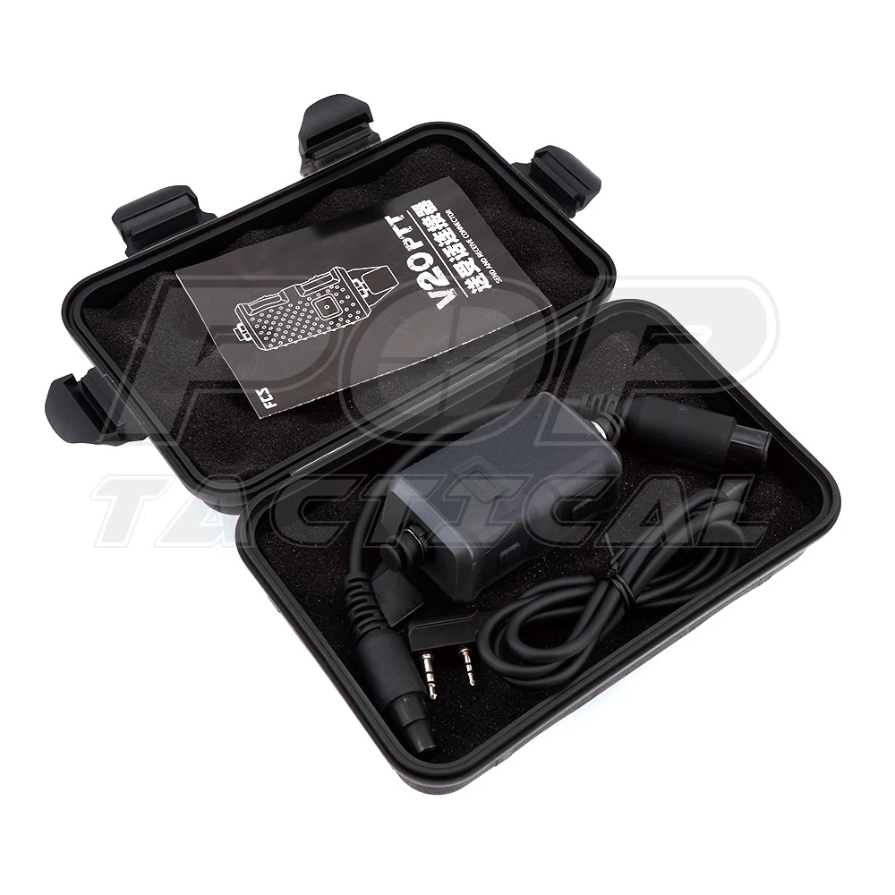 FCS TACTICAL V20 PTT Single Communication Channels for AMP Headset High Quality Tactical Call Accessories Lightweight Design
