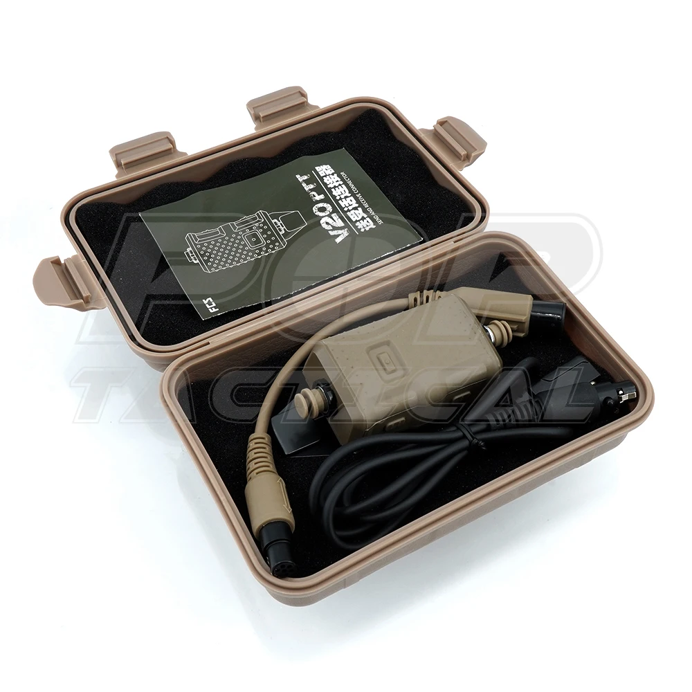 FCS TACTICAL V20 PTT Single Communication Channels for AMP Headset High Quality Tactical Call Accessories Lightweight Design
