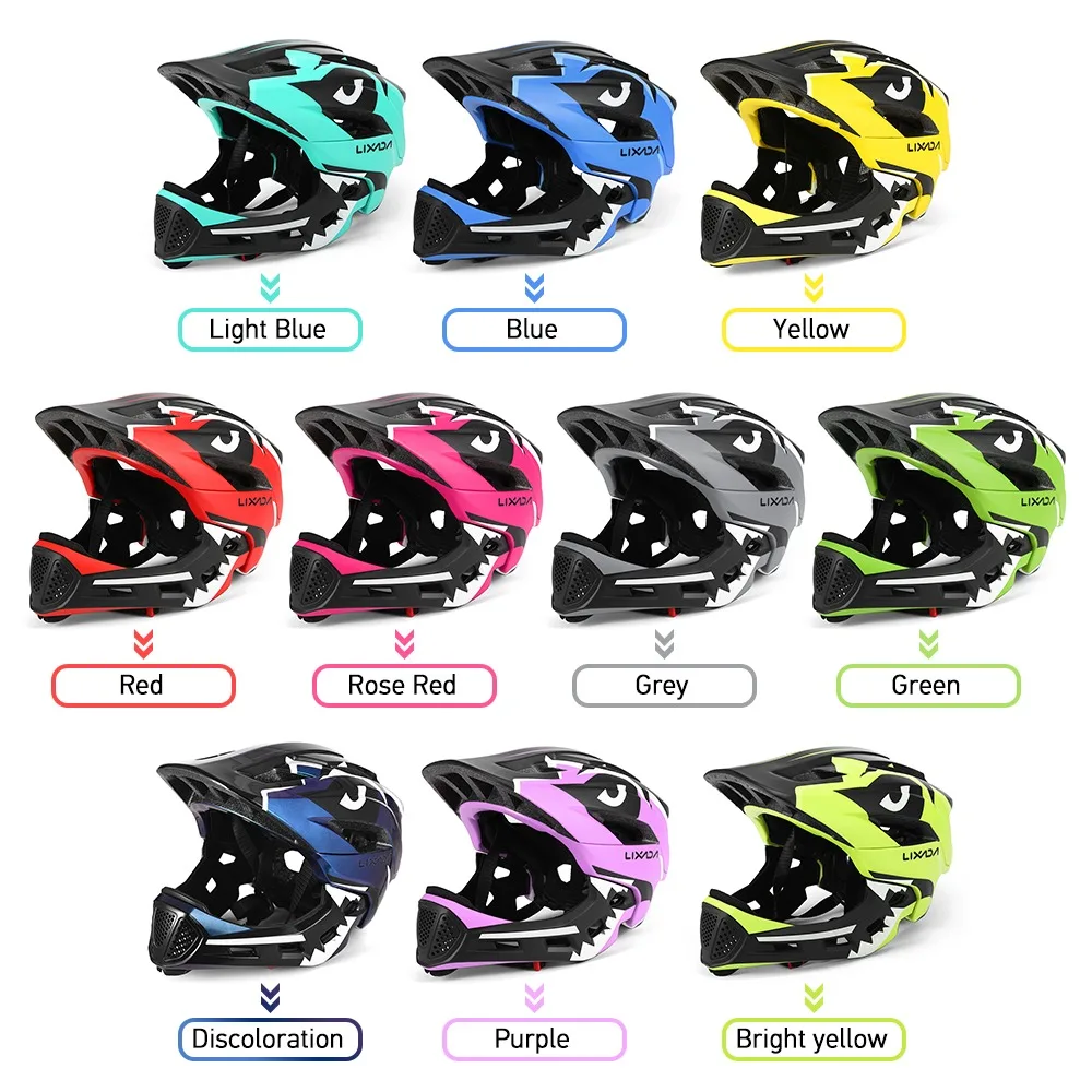 Kids Detachable Full Face Bike Helmet Children's Sports Child Cycling MTB Motorcycle Skateboarding Roller Skating Helmet
