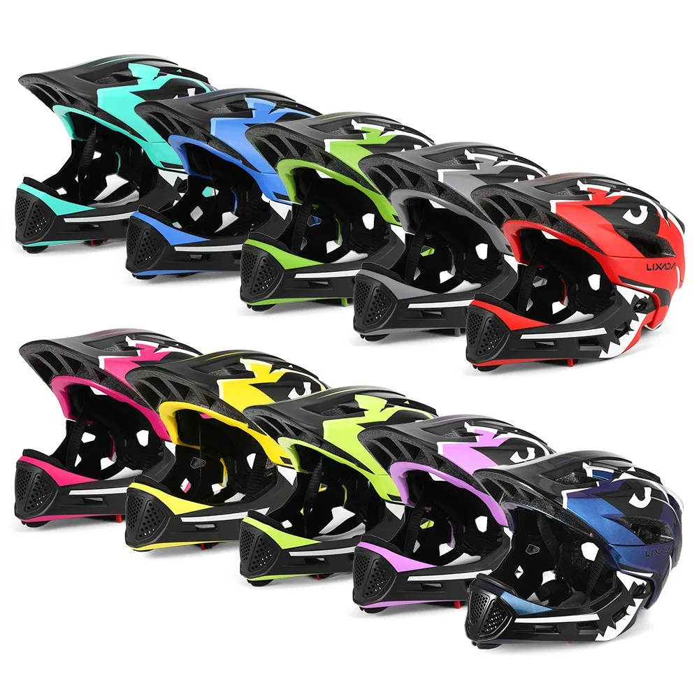 Kids Detachable Full Face Bike Helmet Children's Sports Child Cycling MTB Motorcycle Skateboarding Roller Skating Helmet