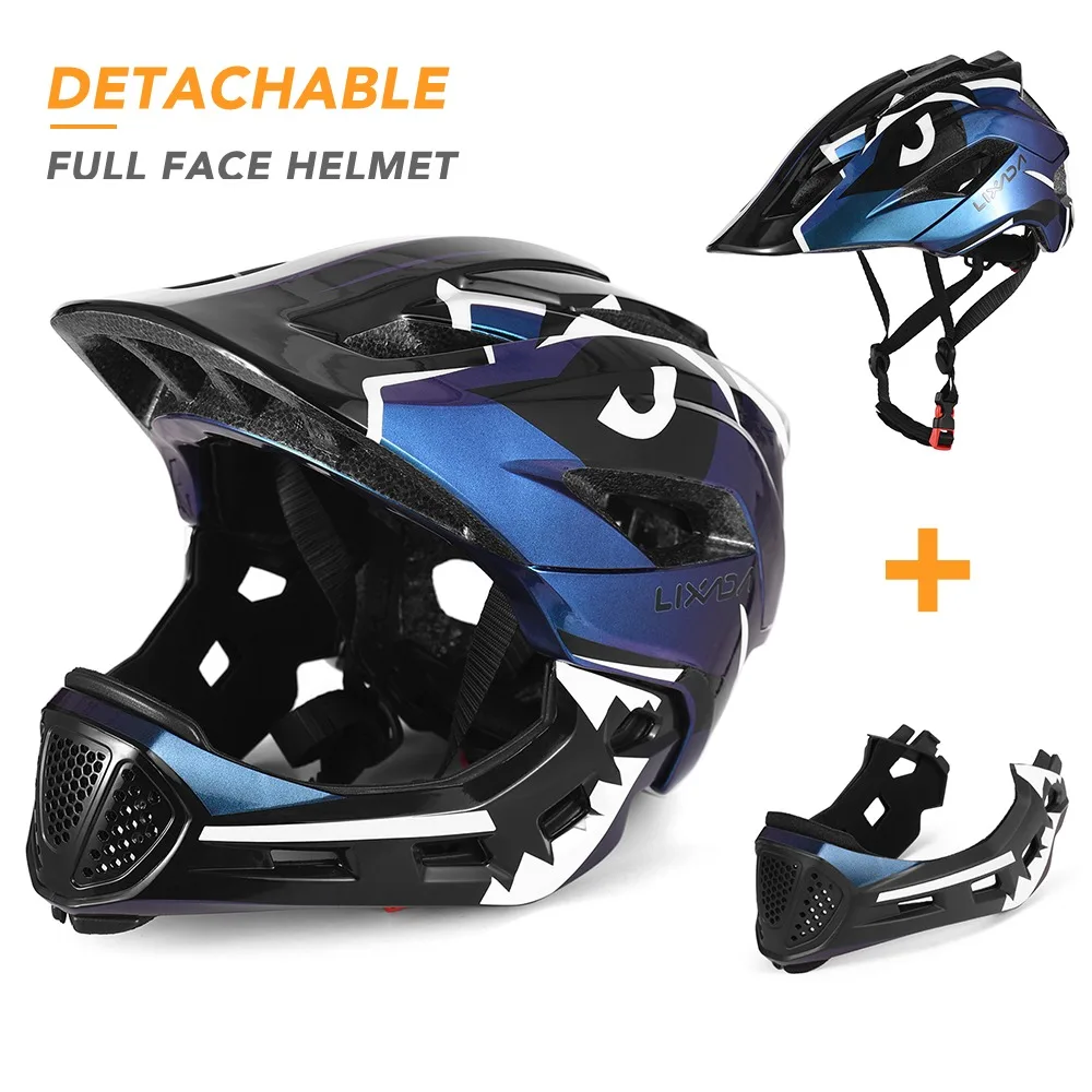 Kids Detachable Full Face Bike Helmet Children's Sports Child Cycling MTB Motorcycle Skateboarding Roller Skating Helmet