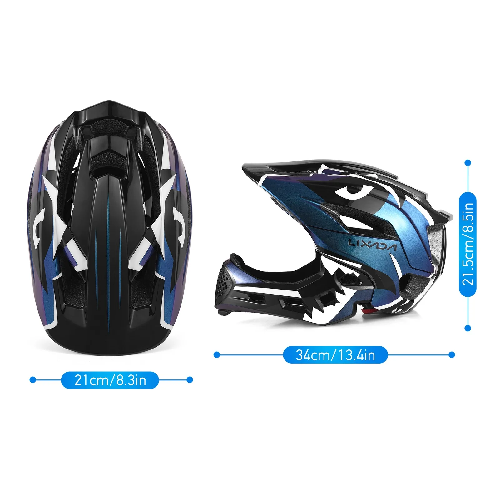 Kids Detachable Full Face Bike Helmet Children's Sports Child Cycling MTB Motorcycle Skateboarding Roller Skating Helmet