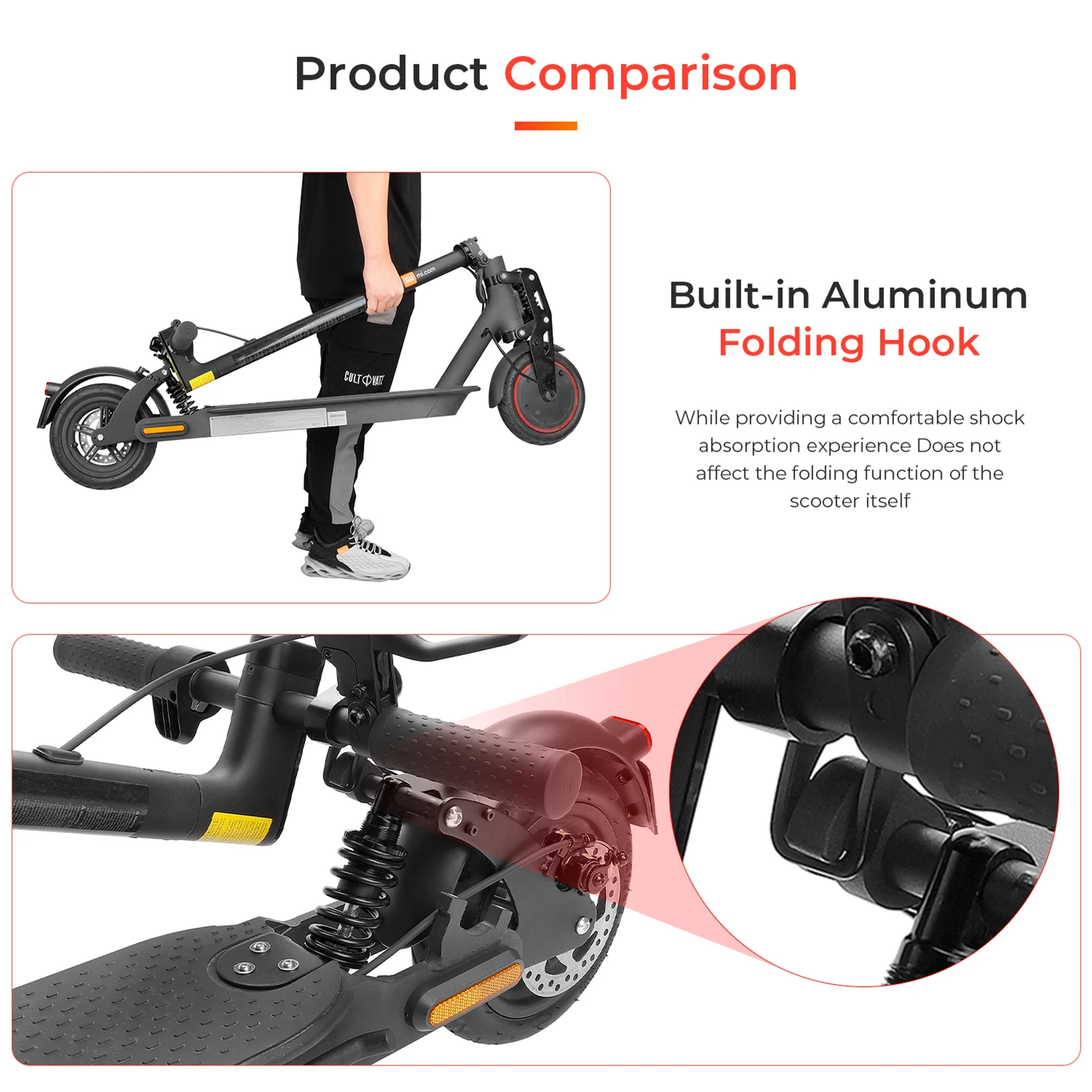For Xiaomi M365 Pro Pro2 1S Electric Scooter Upgraded Rear Suspension Kit Rear Shock Absorber Shock Absorption Accessories Parts