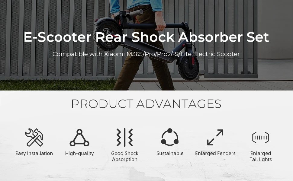 For Xiaomi M365 Pro Pro2 1S Electric Scooter Upgraded Rear Suspension Kit Rear Shock Absorber Shock Absorption Accessories Parts