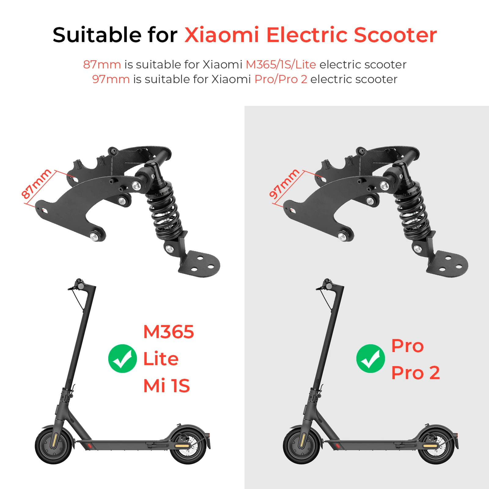 For Xiaomi M365 Pro Pro2 1S Electric Scooter Upgraded Rear Suspension Kit Rear Shock Absorber Shock Absorption Accessories Parts