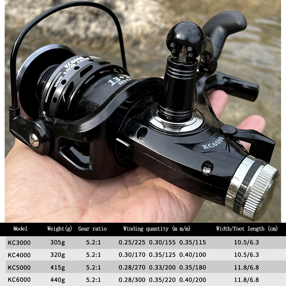 No Gapless Metal Body Freshwater and Seawater Dual Use Fishing Reel Big Pulling Drag 8KG Spinning Spool Left and Right Hand Swap