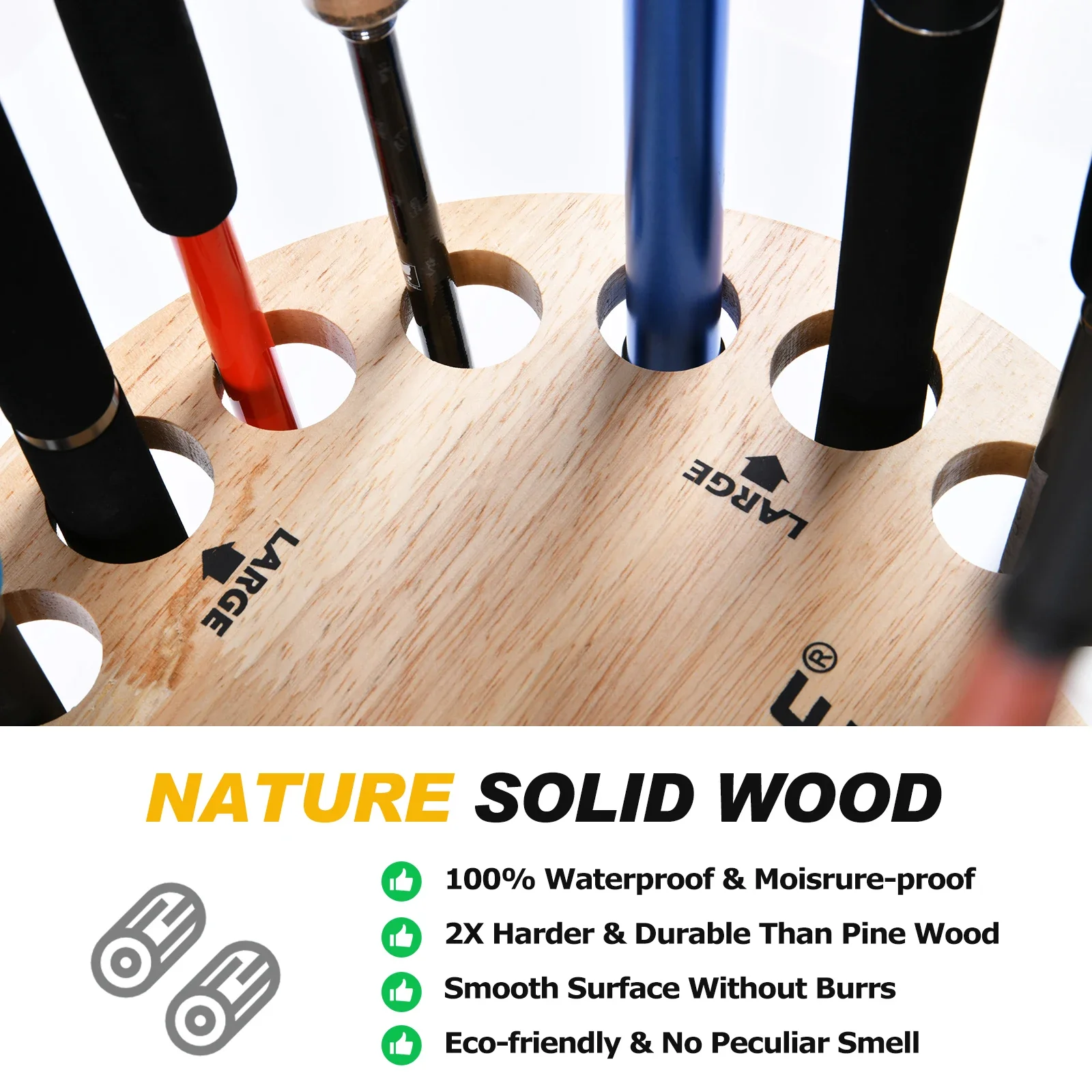 Goture Fishing Rod Holders 16-Rod Rack Vertical Rod Holder Wall Mount Modular For Garage Fishing Pole Display Stand Fixed Frame