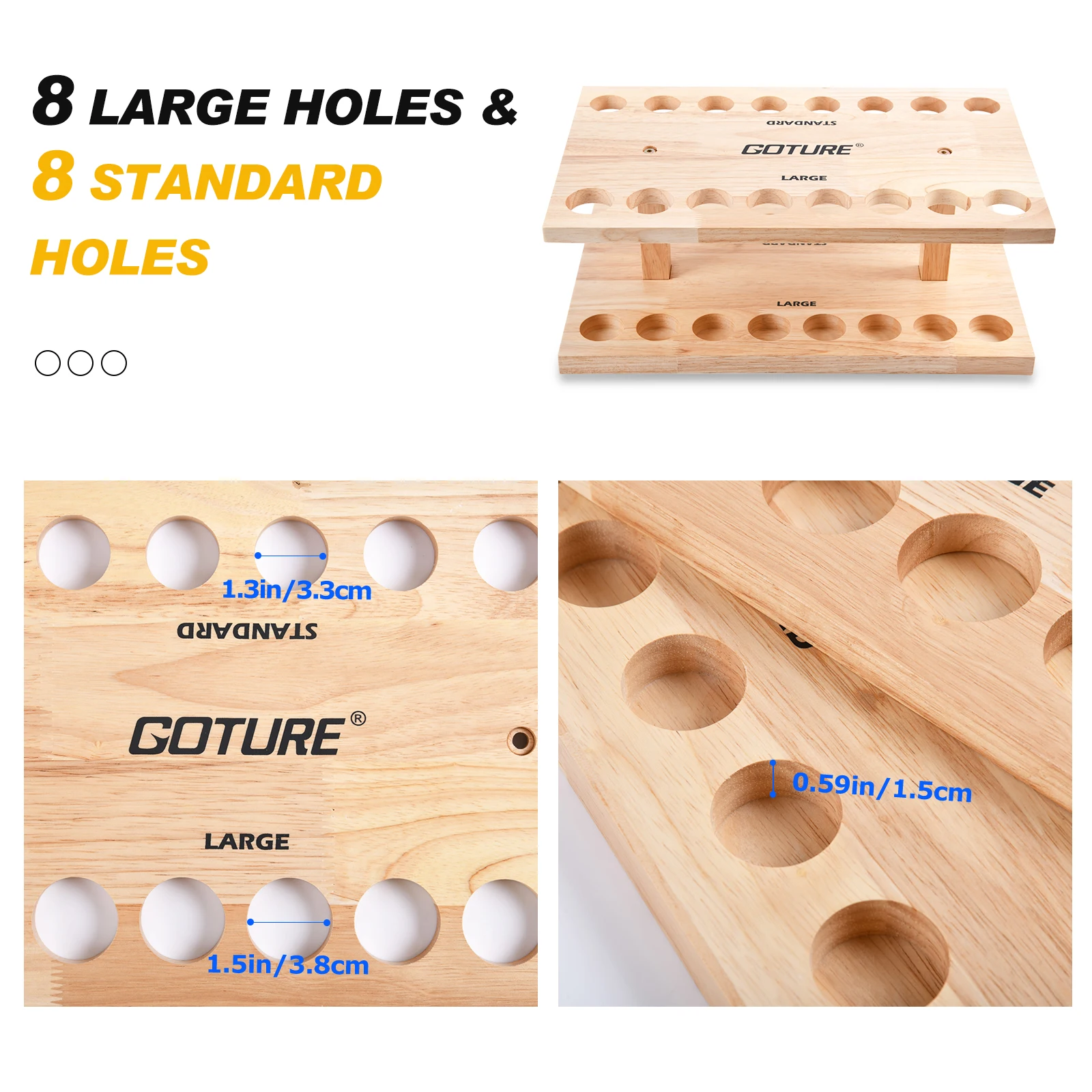Goture Fishing Rod Holders 16-Rod Rack Vertical Rod Holder Wall Mount Modular For Garage Fishing Pole Display Stand Fixed Frame