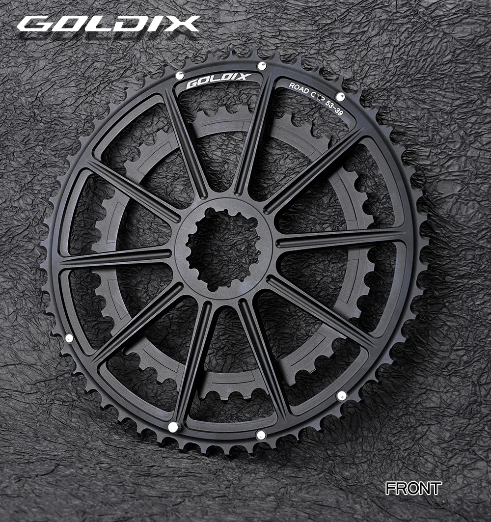 GOLDIX Road Bike Chainring 50-34T 52-36T 53-39T 10 11 12 Speed Double Chainwheel for SR Direct Mount 3-Bolt Crankset