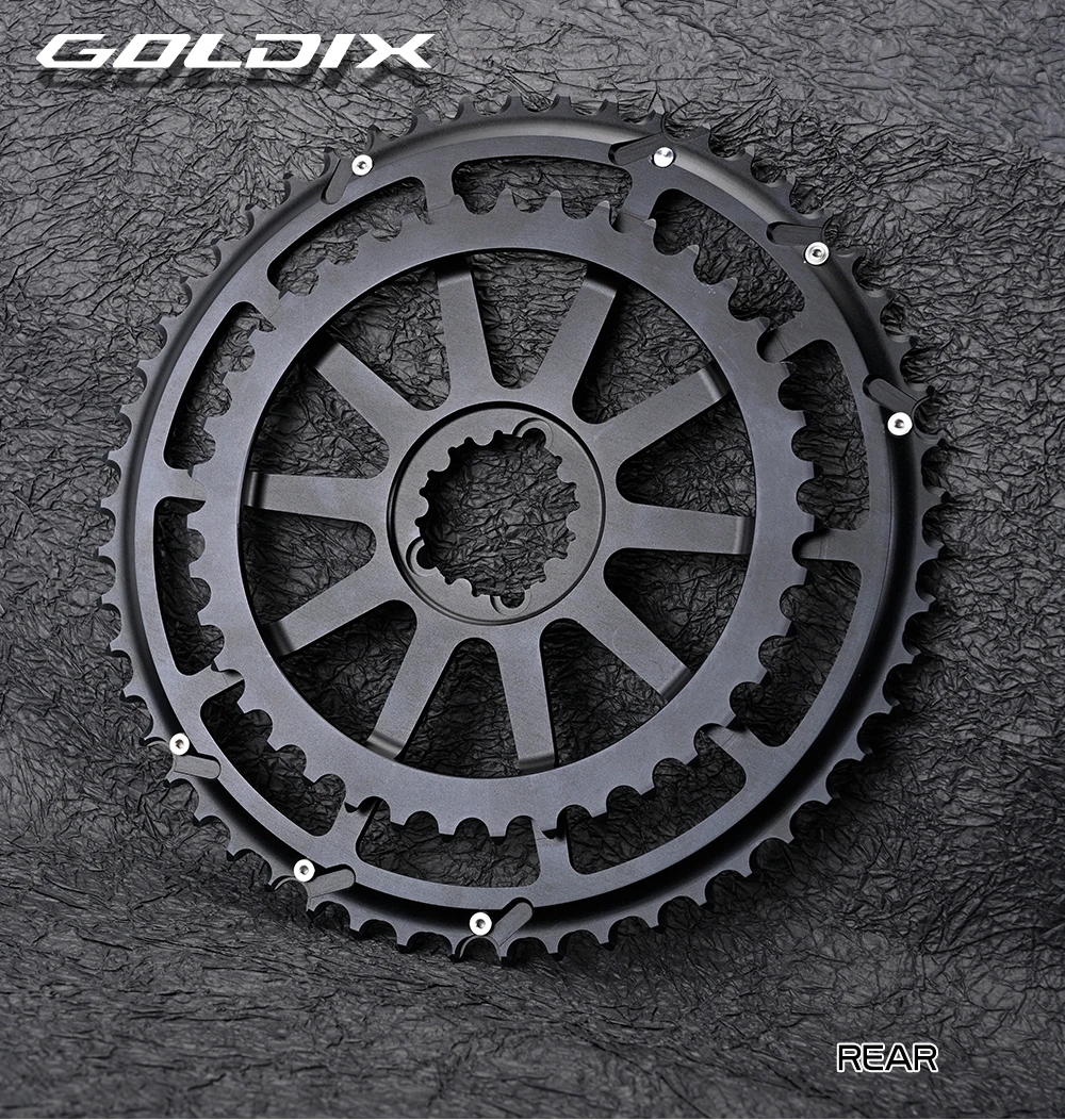 GOLDIX Road Bike Chainring 50-34T 52-36T 53-39T 10 11 12 Speed Double Chainwheel for SR Direct Mount 3-Bolt Crankset