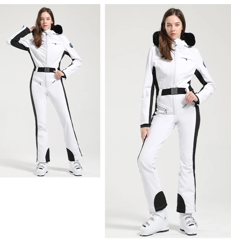 GSOU SNOW One-piece Ski Suit Women Thickening Snowboard Female Overalls Winter Windproof Waterproof Breathable Clothing Skiing