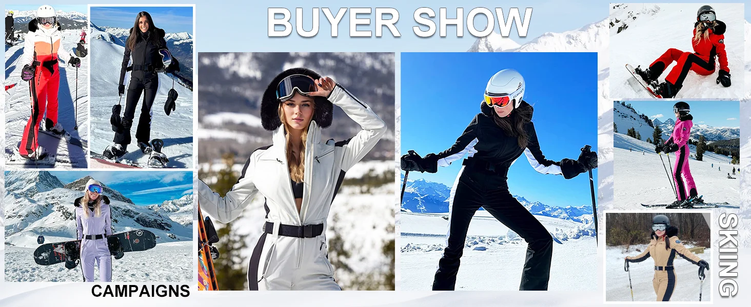 GSOU SNOW One-piece Ski Suit Women Thickening Snowboard Female Overalls Winter Windproof Waterproof Breathable Clothing Skiing