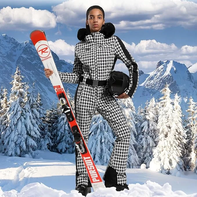 GSOU SNOW One-piece Ski Suit Women Thickening Snowboard Female Overalls Winter Windproof Waterproof Breathable Clothing Skiing