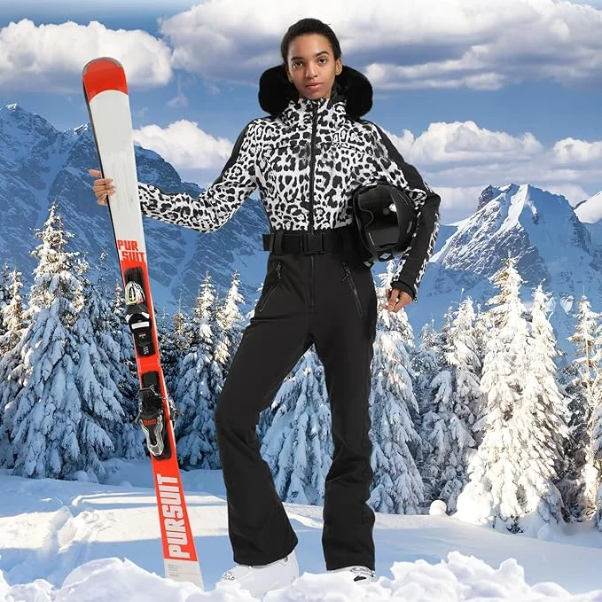 GSOU SNOW One-piece Ski Suit Women Thickening Snowboard Female Overalls Winter Windproof Waterproof Breathable Clothing Skiing