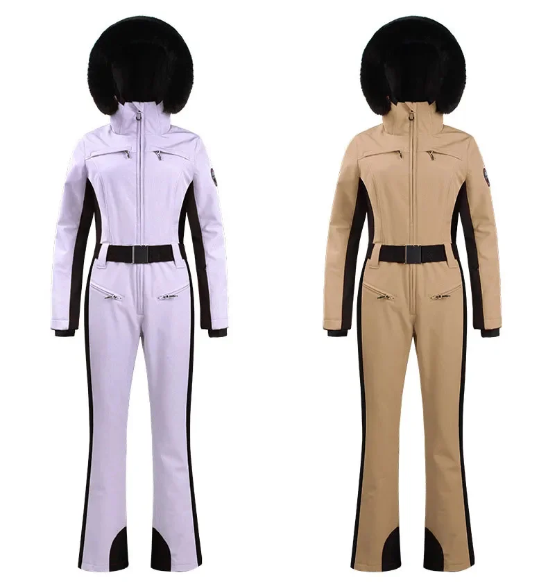 GSOU SNOW One-piece Ski Suit Women Thickening Snowboard Female Overalls Winter Windproof Waterproof Breathable Clothing Skiing